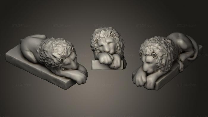 Figurines lions tigers sphinxes (Lion 4, STKL_0138) 3D models for cnc